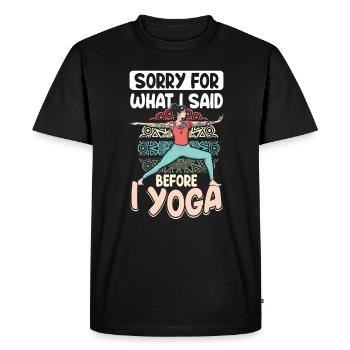 Méditation Zen Mindfulness Spirituelle Yogi - T-shirt Premium bio Homme - noir - Devant - Nico (187cm)