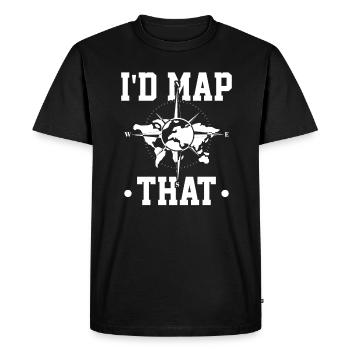 Science Cartography Cartographer - Men's Premium Organic T-Shirt - black - Front - Nico (187cm)