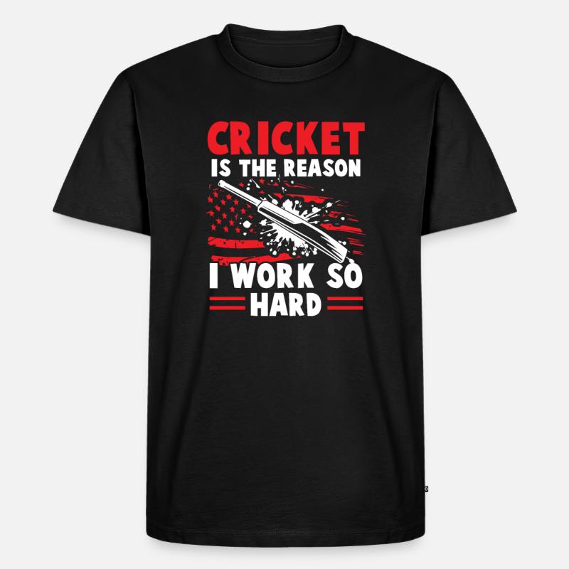 Cricket - Männer Premium Bio T-Shirt - Schwarz