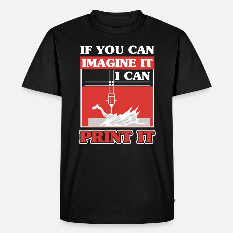 3D Scan Digitaldruck Drucker - Männer Premium Bio T-Shirt - Schwarz