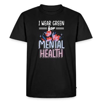 for awareness of mental health stigma P - Men's Premium Organic T-Shirt - black - Front - Nico (187cm)