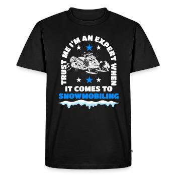 Snowmobile Snow lovers Winter sports Schneemobi - Men's Premium Organic T-Shirt - black - Front - Nico (187cm)