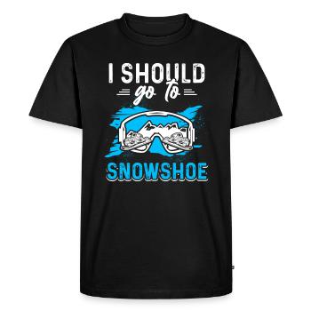 Amateurs de raquettes Randonneurs sur neige Neige - T-shirt Premium bio Homme - noir - Devant - Nico (187cm)