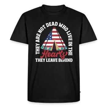 Tribe USA Flag Patriotic Indians - Men's Premium Organic T-Shirt - black - Front - Nico (187cm)