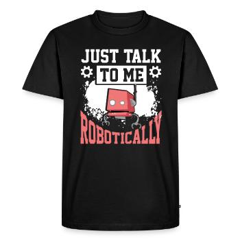 Ingénieur robot robotique - T-shirt Premium bio Homme - noir - Devant - Nico (187cm)
