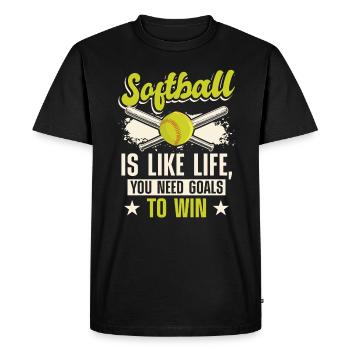 Jeu de balle d’entraîneur de softball - T-shirt Premium bio Homme - noir - Devant - Nico (187cm)
