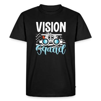 Optométrie Soins oculaires Ophtalmologie Ophtalmologiste - T-shirt Premium bio Homme - noir - Devant - Nico (187cm)