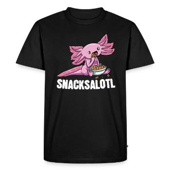 Snacksalotl Axolotl Salamandre Snaxolotl - T-shirt Premium bio Homme - noir - Devant - Nico (187cm)