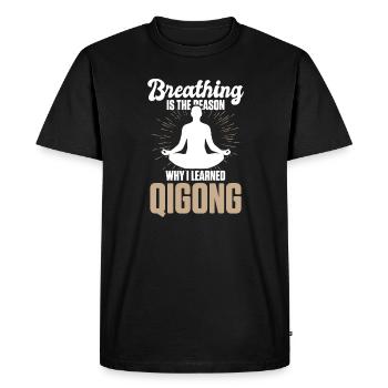 Qigong Arts Martiaux Chinois Gung Chine Qi Go - T-shirt Premium bio Homme - noir - Devant - Nico (187cm)