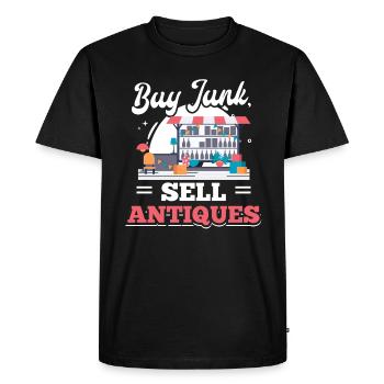 Bazar d’échange Acheter de la ferraille Vendre Antiqui - T-shirt Premium bio Homme - noir - Devant - Nico (187cm)