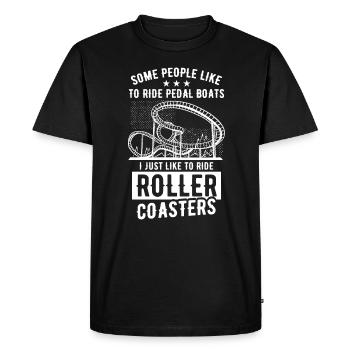 Amateurs de parcs d’attractions de montagnes russes - T-shirt Premium bio Homme - noir - Devant - Nico (187cm)