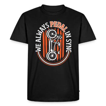 Biker cyclist ride always pedal in step - Men's Premium Organic T-Shirt - black - Front - Nico (187cm)