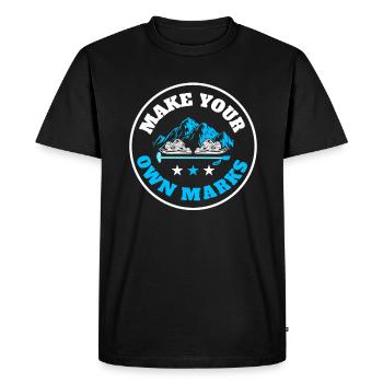 Raquettes Hiver Randonnées Amoureux Raquettes Wa - T-shirt Premium bio Homme - noir - Devant - Nico (187cm)