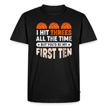 Jeu de basket-ball sportif - T-shirt Premium bio Homme - noir - Devant - Nico (187cm)
