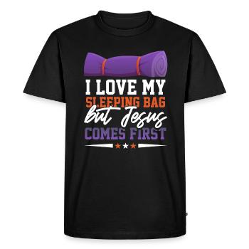 Jésus Nature Routard Alpiniste - T-shirt Premium bio Homme - noir - Devant - Nico (187cm)
