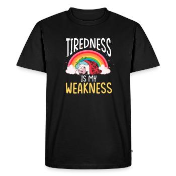Is my weakness Tired Unicorn - Men's Premium Organic T-Shirt - black - Front - Nico (187cm)