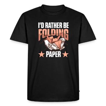 Paper Folding Japanese Crane Rainbow Origa - Men's Premium Organic T-Shirt - black - Front - Nico (187cm)