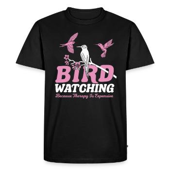 Bird watching Bird watching Wild bird Ornitho - Men's Premium Organic T-Shirt - black - Front - Nico (187cm)