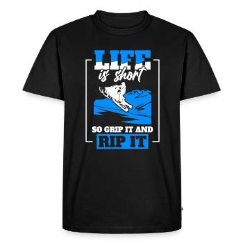 Toboggan Amateurs de neige Motoneige - T-shirt Premium bio Homme - noir - Devant - Nico (187cm)