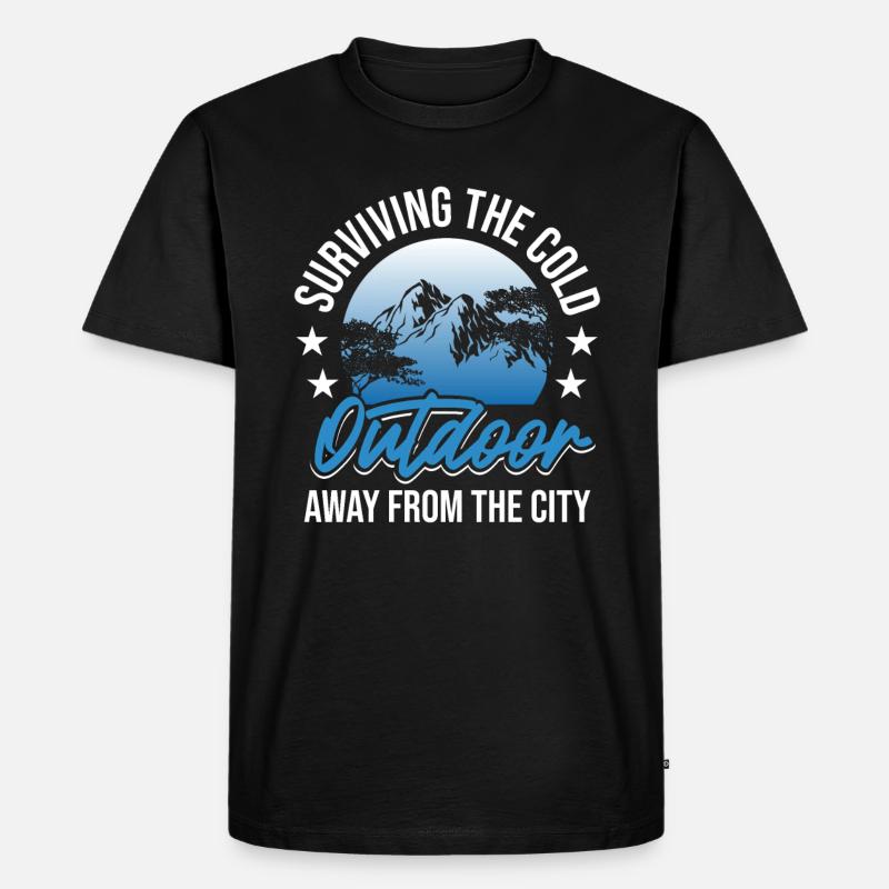 Survival Camping Bushcraft - Männer Premium Bio T-Shirt - Schwarz