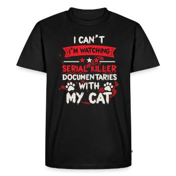 Documentary Kitty Cat Lover - Men's Premium Organic T-Shirt - black - Front - Nico (187cm)