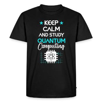 Informatique quantique Mécanique quantique - T-shirt Premium bio Homme - noir - Devant - Nico (187cm)