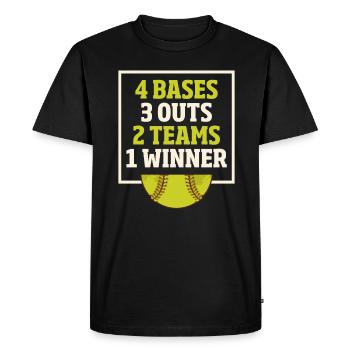 Softball Players - Men's Premium Organic T-Shirt - black - Front - Nico (187cm)