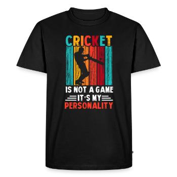 Cricket Ball Game - Men's Premium Organic T-Shirt - black - Front - Nico (187cm)