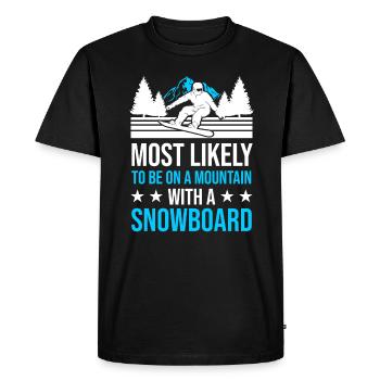 Snowboard Skiing Snowboarders - Men's Premium Organic T-Shirt - black - Front - Nico (187cm)
