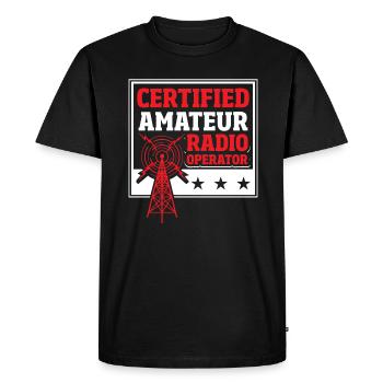 Radioamateur certifié - T-shirt Premium bio Homme - noir - Devant - Nico (187cm)
