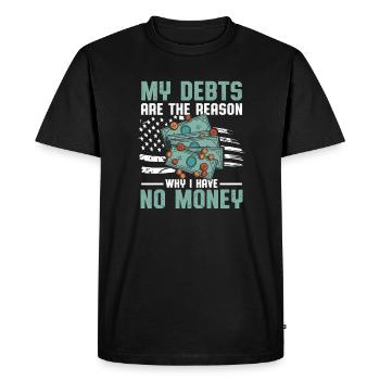 Dette Argent Américain Crédit Financier Crédit - T-shirt Premium bio Homme - noir - Devant - Nico (187cm)