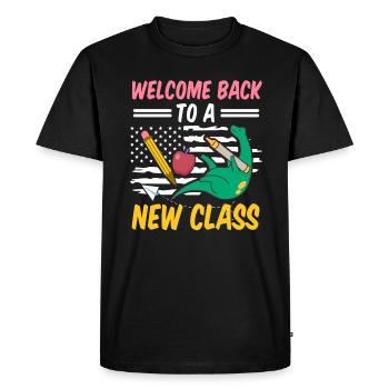 Nouvelle classe patriotique US Flag Teacher Students - T-shirt Premium bio Homme - noir - Devant - Nico (187cm)