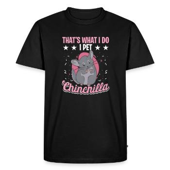 Chinchillin Spirit Grey Chinchilla Pet Zoow - Men's Premium Organic T-Shirt - black - Front - Nico (187cm)