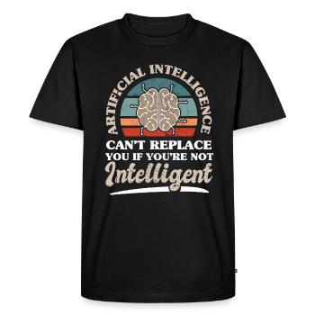 Technologie de l’IA Ingénieur logiciel en informatique - T-shirt Premium bio Homme - noir - Devant - Nico (187cm)