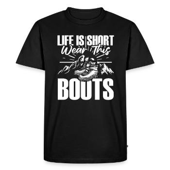 Randonnée Chaussures de randonnée Randonnée - T-shirt Premium bio Homme - noir - Devant - Nico (187cm)