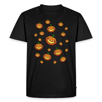 Spooky Pumpkins Halloween - Men's Premium Organic T-Shirt - black - Front - Nico (187cm)
