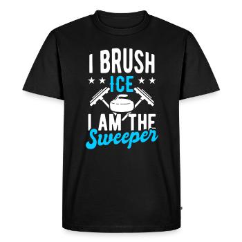 Curling Stone Curler - Men's Premium Organic T-Shirt - black - Front - Nico (187cm)