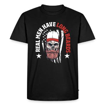 Long Beards Moustache Patriotic Goatee B - Men's Premium Organic T-Shirt - black - Front - Nico (187cm)