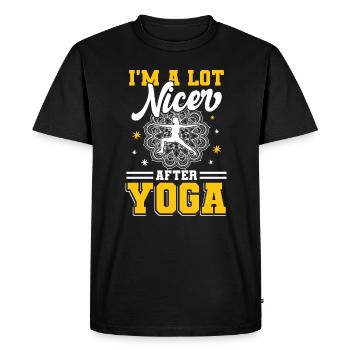 Méditation Zen Exercices de pleine conscience Yogini - T-shirt Premium bio Homme - noir - Devant - Nico (187cm)