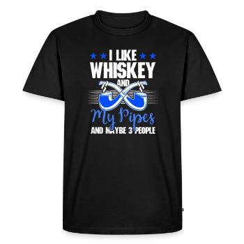 Fumer Tabac Fumeur Pipe à cigare Amoureux - T-shirt Premium bio Homme - noir - Devant - Nico (187cm)