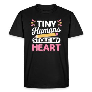 Premier jour d’école de l’enseignant préscolaire - T-shirt Premium bio Homme - noir - Devant - Nico (187cm)