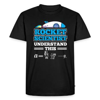 Vaisseau spatial fusée scientifique spatiale Astrona - T-shirt Premium bio Homme - noir - Devant - Nico (187cm)