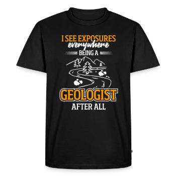 Géologue Géologie Collecte de roches - T-shirt Premium bio Homme - noir - Devant - Nico (187cm)