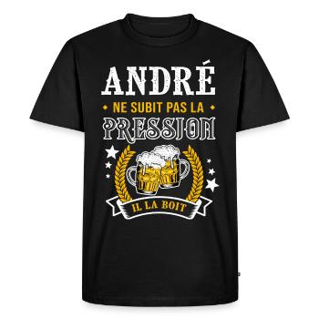 André bière André cadeau andré fêtes - T-shirt Premium bio Homme - noir - Devant - Nico (187cm)