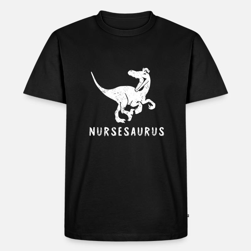 NURSESAURUS Krankenschwester Krankenpfleger Shirt - Männer Premium Bio T-Shirt - Schwarz
