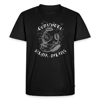 Old School Scuba Diving - - Men's Premium Organic T-Shirt - black - Front - Nico (187cm)