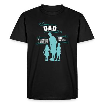 Father daughter love son hero father's day gift - Men's Premium Organic T-Shirt - black - Front - Nico (187cm)