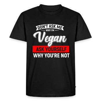 végétaliens - T-shirt Premium bio Homme - noir - Devant - Nico (187cm)