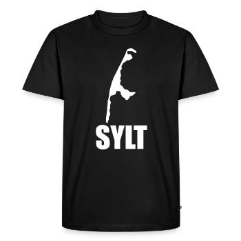 Sylt carte ville cadeau cool - T-shirt Premium bio Homme - noir - Devant - Nico (187cm)