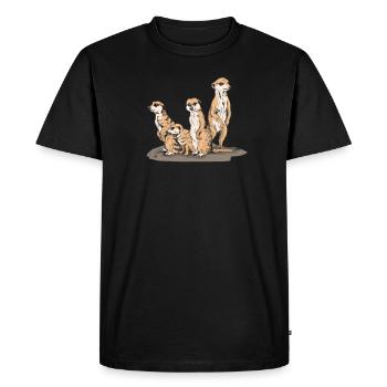 Meerkat Sweet Animal Kids Zoo Amoureux des animaux - T-shirt Premium bio Homme - noir - Devant - Nico (187cm)